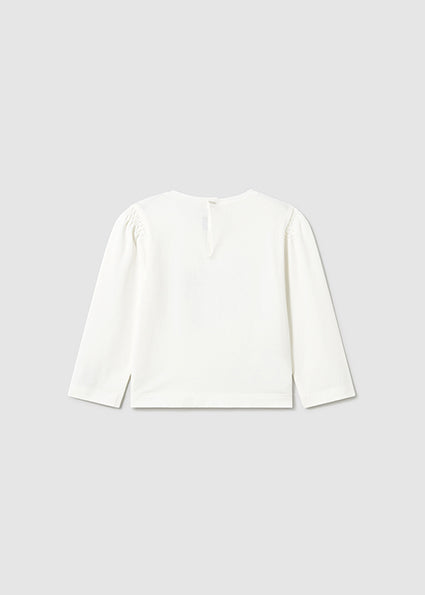 Mayoral bluza fete cu floare si bebe 12-48 luni Off-white Imagine secundară a produsului