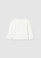Mayoral bluza fete cu floare si bebe 12-48 luni Off-white