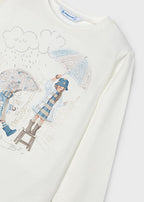 Mayoral bluza fete cu grafica 4-9 ani Albastru crud