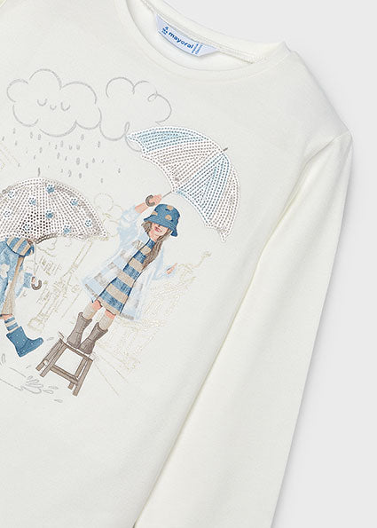 Mayoral bluza fete cu grafica 4-9 ani Albastru crud