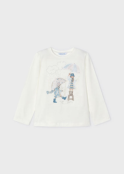 Mayoral bluza fete cu grafica 4-9 ani Albastru crud