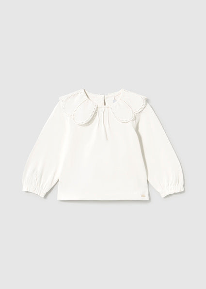 Mayoral bluza fete cu guler 12-48 luni Off-white