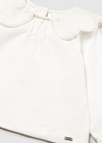 Mayoral bluza fete cu guler 12-48 luni Off-white