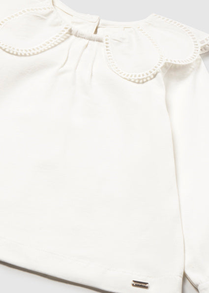 Mayoral bluza fete cu guler 12-48 luni Off-white