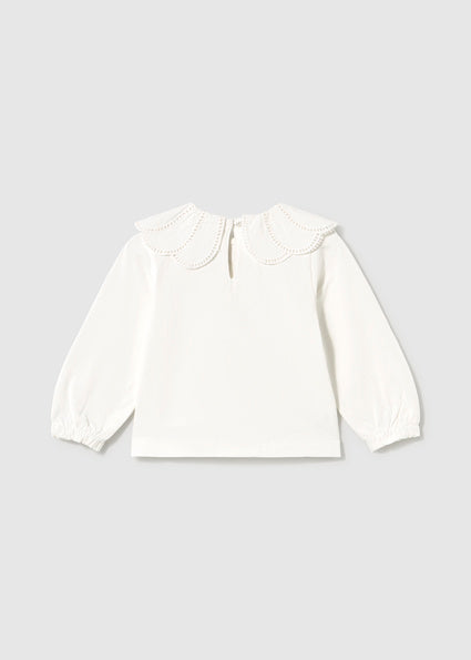 Mayoral bluza fete cu guler 12-48 luni Off-white
