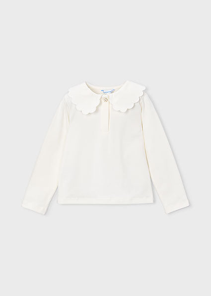 Mayoral bluza fete cu guler 5-10 ani Off-white