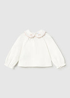 Mayoral bluza fete cu guler brodat 12-48 luni Crudo-Petisui