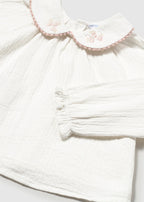 Mayoral bluza fete cu guler brodat 12-48 luni Crudo-Petisui