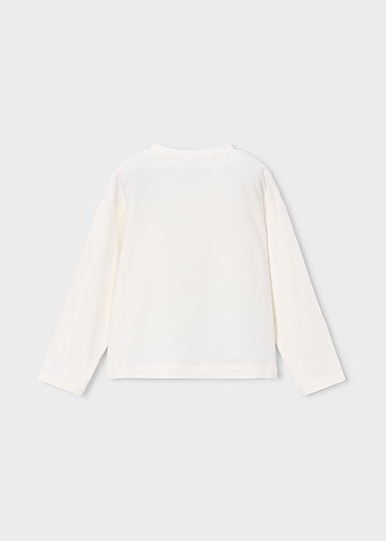 Mayoral bluza fete cu imprimeu 2-10 ani Off-white cu ursulet