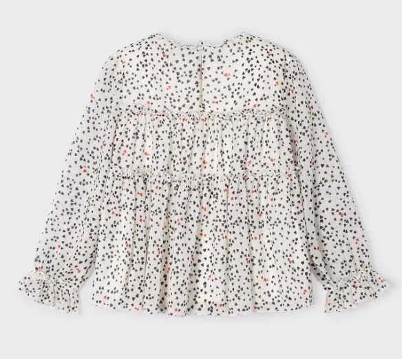 Mayoral bluza fete cu imprimeu 3-9 ani, Off-white-negru Imagine secundară a produsului