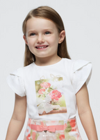 Mayoral bluza fete cu imprimeu 4-9 ani Off White-Nude