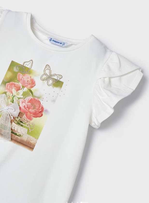 Mayoral bluza fete cu imprimeu 4-9 ani Off White-Nude
