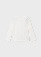 Mayoral bluza fete cu serigrafie 5-10 ani Ecru-Negru