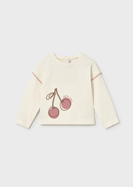 Mayoral bluza fete cu imprimeu cireasa 12-48 luni Hueso-Blush