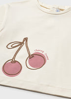 Mayoral bluza fete cu imprimeu cireasa 12-48 luni Hueso-Blush