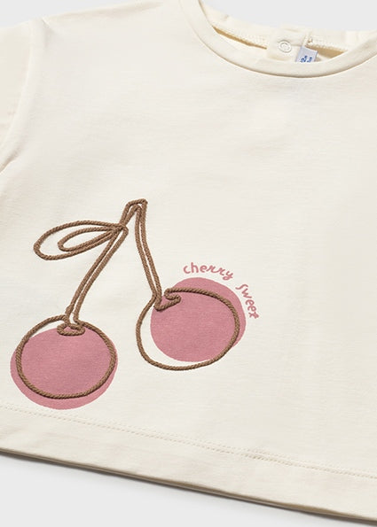Mayoral bluza fete cu imprimeu cireasa 12-48 luni Hueso-Blush