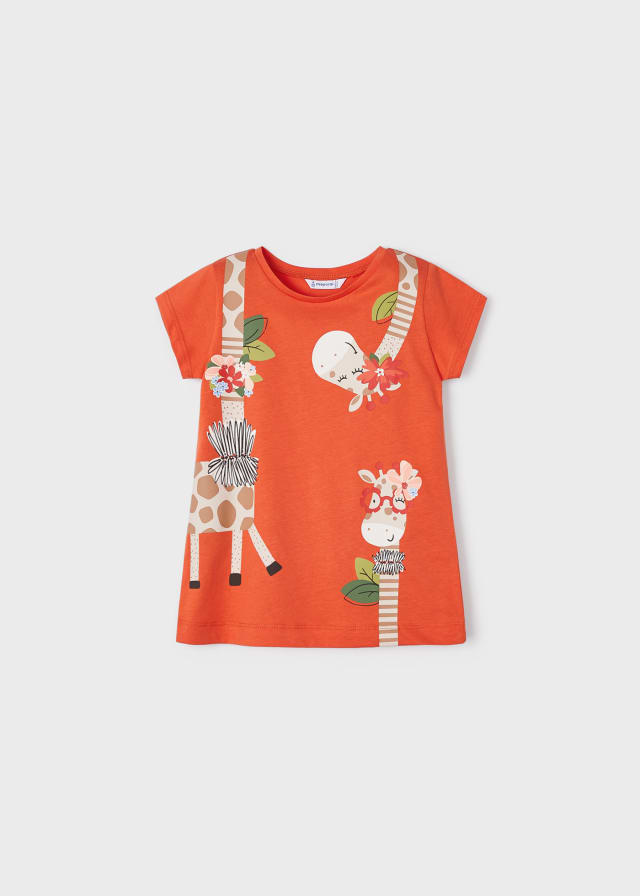 Mayoral bluza fete maneca scurta si imprimeu 4-9 ani, Orange Imagine principală a produsului
