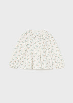 Mayoral bluza fetite cu guler volanase 12-36 luni, Ecru-Jade