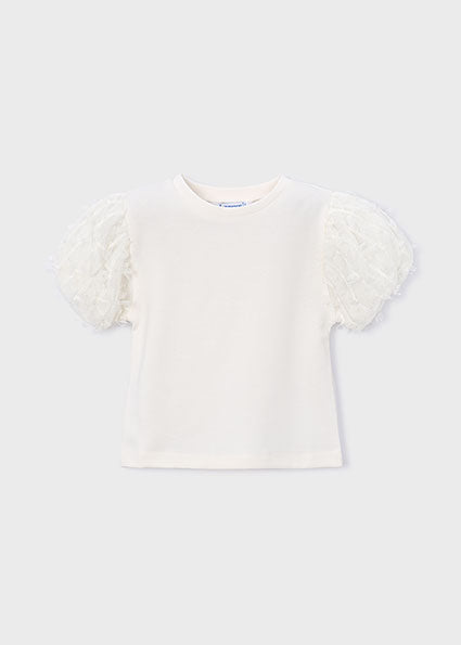 Mayoral bluzita fete de vara cu maneci cu tul 5-10 ani Off-white Imagine principală a produsului