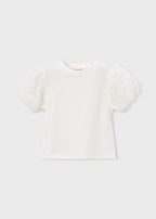 Mayoral bluzita fete de vara cu maneci cu tul 5-10 ani Off-white