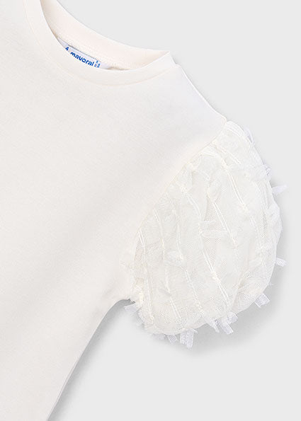 Mayoral bluzita fete de vara cu maneci cu tul 5-10 ani Off-white