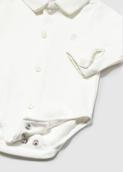 Mayoral body baieti cu guler 0-18 luni Off-white