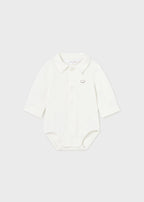 Mayoral body baieti cu guler camasa 0-18 luni Off-white