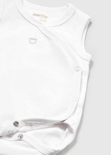Mayoral body baieti fara maneci 0-18 luni Off-white Ursulet