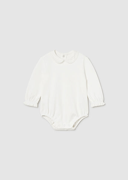 Mayoral body fete cu guleras 0-18 luni, Off-white