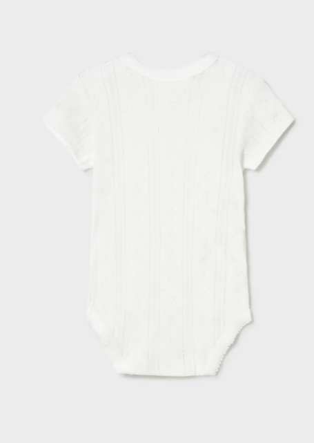 Mayoral body fete petrecut cu maneca scurta 0-18 luni Off-white Imagine secundară a produsului