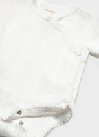 Mayoral body fete petrecut cu maneca scurta 0-18 luni Off-white