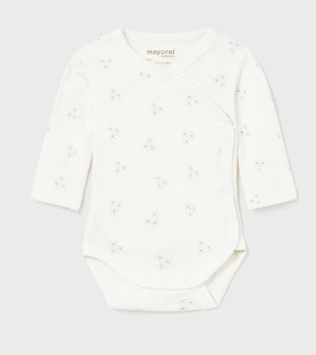 Mayoral body fete simplu din bumbac 0-18 luni Off-white cu flori Imagine principală a produsului