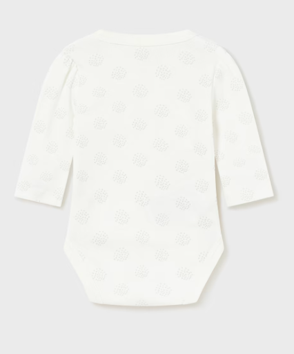 Mayoral body fete simplu din bumbac 0-18 luni Off-white cu papadii Imagine secundară a produsului