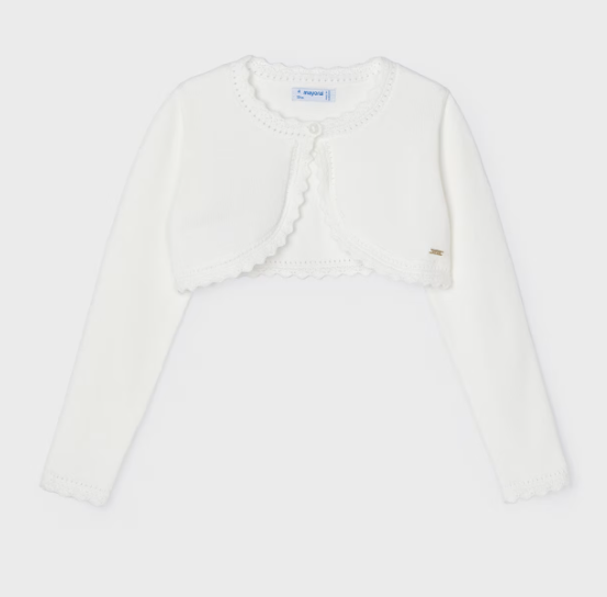Mayoral bolero fete cu fir metalizat 4-9 ani Off-white