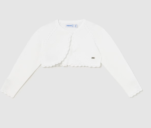 Mayoral bolero fete cu LENZING™ ECOVERO™ 12-36 luni Alb Imagine principală a produsului