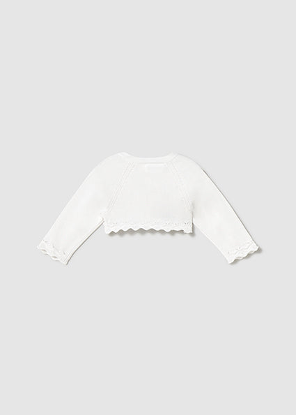 Mayoral bolero fete din tricot basic 0-18 luni Alb