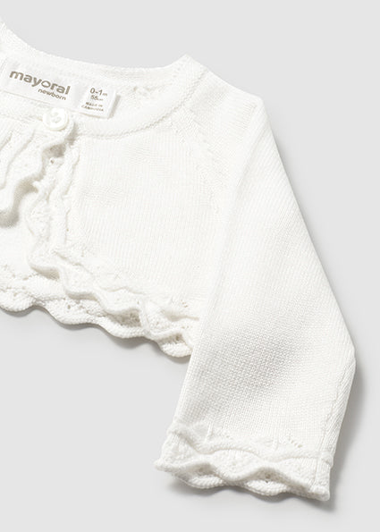 Mayoral bolero fete din tricot basic 0-18 luni Natural