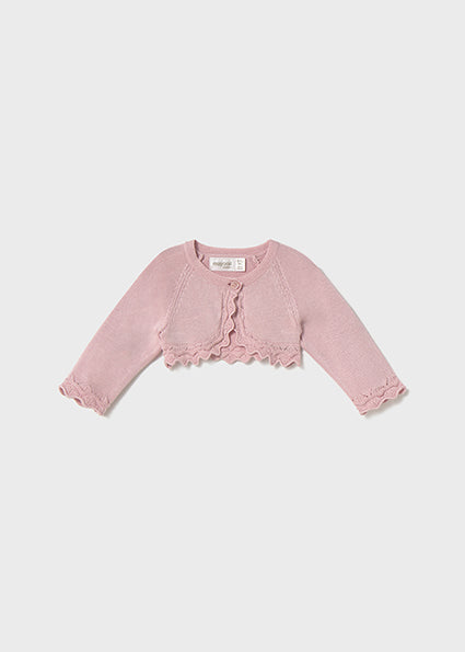 Mayoral bolero fete din tricot basic 0-18 luni Roz baby