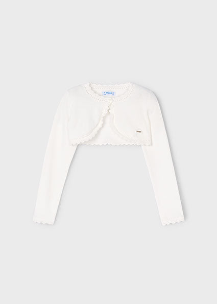 Mayoral bolero fete scurt din tricot 4-10 ani Ecru