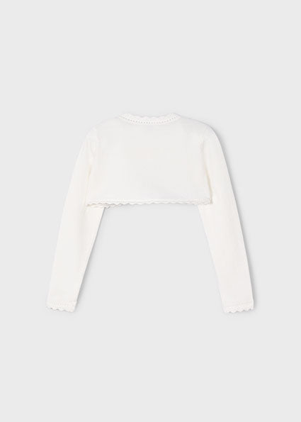 Mayoral bolero fete scurt din tricot 4-10 ani Ecru