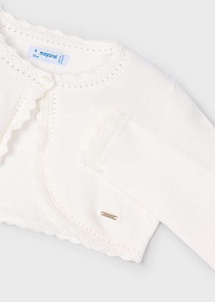 Mayoral bolero fete scurt din tricot 4-10 ani Ecru