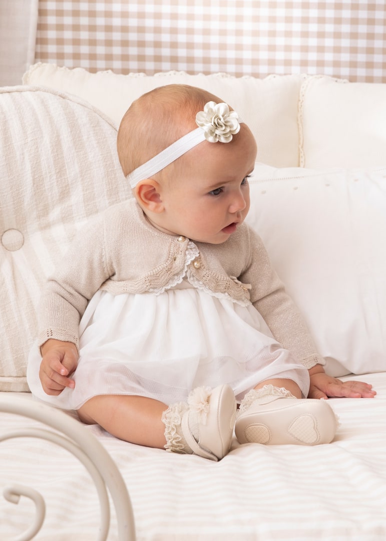 Mayoral bolero fete tricotat cu dantela 0-18 luni Champan