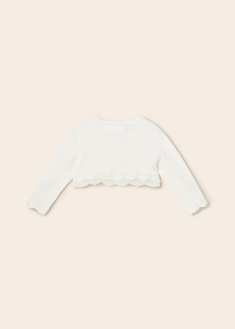 Mayoral bolero fete tricotat cu dantela 0-18 luni Off-white Imagine secundară a produsului