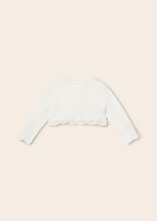 Mayoral bolero fete tricotat cu dantela 0-18 luni Off-white