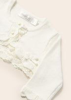 Mayoral bolero fete tricotat cu dantela 0-18 luni Off-white