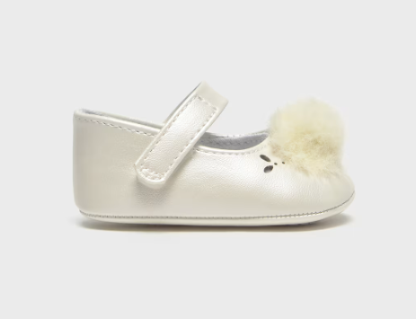 Mayoral botosei fete balerini cu pompon 15-19 Off-white