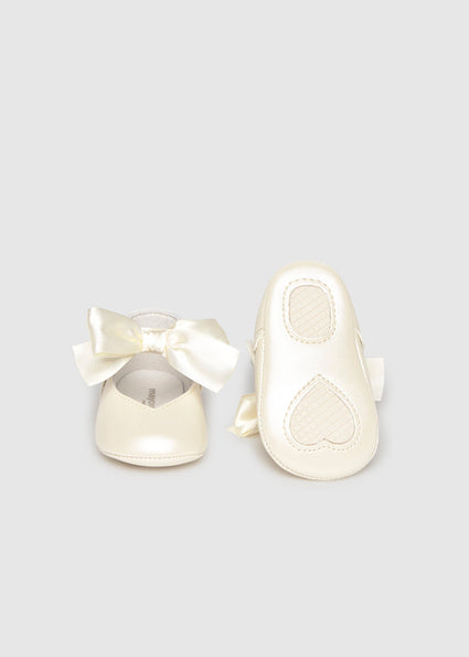 Mayoral botosei fete elegante cu fundita 0-12 luni Off-white