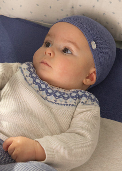 Mayoral caciula baieti tricot bumbac BCI 0-18 luni