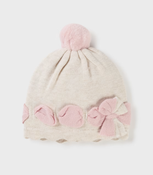 Mayoral caciula tricot cu fundita 0-18 luni Milk Vigore