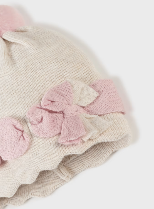 Mayoral caciula tricot cu fundita 0-18 luni Milk Vigore Imagine secundară a produsului